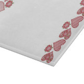 Romantic Glass Cutting Board: Harten en rode rozen Snijplank (Hoek)