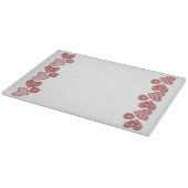 Romantic Glass Cutting Board: Harten en rode rozen Snijplank (Hoek)