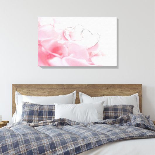 Romantic Glass Hearts Roos Petals Canvas Afdruk (Insitu (Slaapkamer))