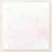 Romantic Glass Hearts Roos Petals Glazen Onderzetter (Achterkant)