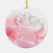 Romantic Glass Hearts Roos Petals Keramisch Ornament (Voorkant)