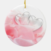 Romantic Glass Hearts Roos Petals Keramisch Ornament (Achterkant)