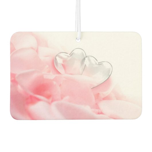 Romantic Glass Hearts Roos Petals Luchtverfrisser (Voorkant)