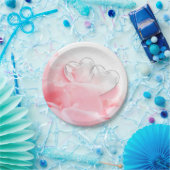 Romantic Glass Hearts Roos Petals Papieren Bordje (Feest)