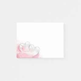 Romantic Glass Hearts Roos Petals Post-it® Notes