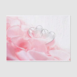 Romantic Glass Hearts Roos Petals Tissuepapier