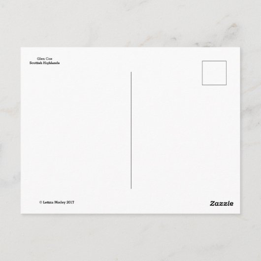 Romantic Glen Coe Mountains Scottish Highlands Briefkaart (Achterkant)
