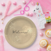 Romantic glitter gold art papieren bordje (Feest)