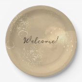 Romantic glitter gold art papieren bordje (Voorkant)
