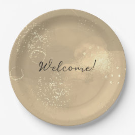 Romantic glitter gold art papieren bordje