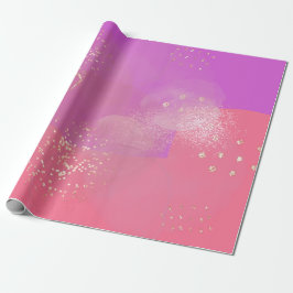 Romantic glitter pink art cadeaupapier