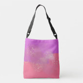 Romantic glitter pink art crossbody tas (Achterkant)