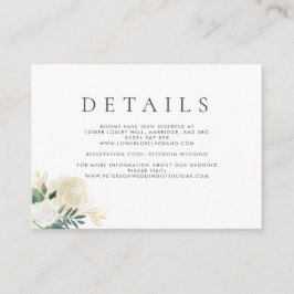 Romantic Glitter Roos Informatiekaartje