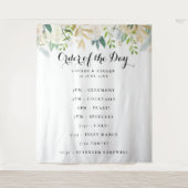 Romantic Glitter Rozen Wedding Order of the Day Wandkleed (Voorkant)