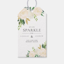Romantic Glitter Rozen Wedding Sparkler Label
