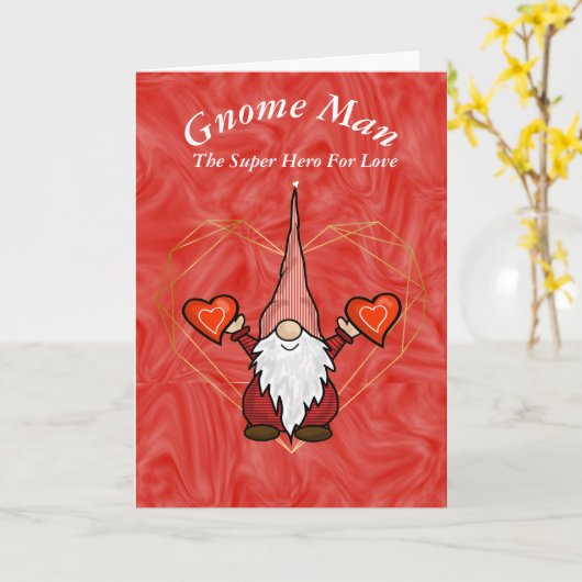 Romantic Gnome Man Card Kaart (Gele Bloem)