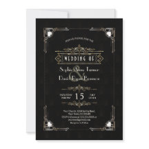 Romantic Gold Black Great Gatsby Art Deco Wedding