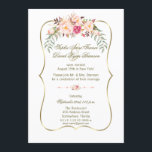 Romantic Gold Blush Pink Floral Weddenschap Kaart<br><div class="desc">Opvallend Gold Blush Floral-kaartontwerp. Het is voorzien van een elegant faux gouden lijst, prachtige waterverf bloemen en handschrift lettertypen. Het gebruik past hulpmiddel aan om uw info toe te voegen. Alle tekststijl, kleuren, grootte kunnen worden gewijzigd om aan uw behoeften te voldoen. Ga voor overeenkomende objecten naar mijn Glam Gold...</div>