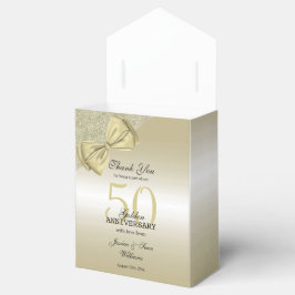 Romantic Gold Bow & Glitter 50th Wedding Bedankdoosjes