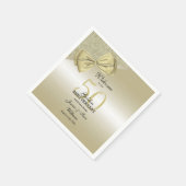 Romantic Gold Bow & Glitter 50th Wedding Servet (Hoek)