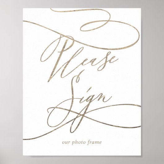 Romantic Gold Calligrafie Log Poster in (Voorkant)