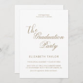 Romantic Gold Calligraphy Afstuderen Celebration Kaart (Voorkant / Achterkant)