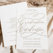 Romantic Gold Calligraphy Afstuderen Celebration Kaart