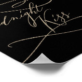 Romantic Gold Calligraphy Black Midnight Kiss Poster (Hoek)