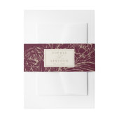 Romantic Gold Calligraphy Burgundy Floral Wedding Uitnodigingen Wikkel (Voorkant Voorbeeld)