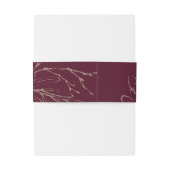 Romantic Gold Calligraphy Burgundy Floral Wedding Uitnodigingen Wikkel (Achterkant Voorbeeld)