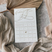 Romantic Gold Calligraphy Cocktail Hour Bingo Game Flyer