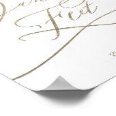 Romantic Gold Calligraphy Danske Feet Sign. Poster (Hoek)