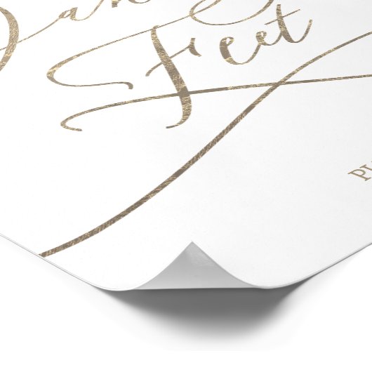 Romantic Gold Calligraphy Danske Feet Sign. Poster (Hoek)