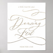 Romantic Gold Calligraphy Danske Feet Sign. Poster (Voorkant)