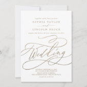 Romantic Gold Calligraphy Details on Back Wedding Kaart (Voorkant)