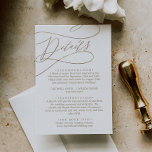 Romantic Gold Calligraphy — Enclosure Kaart<br><div class="desc">Deze romantische goudkalligrafiedetails behuizingskaart is perfect voor een eenvoudige bruiloft. Het moderne klassieke ontwerp is voorzien van fancy draden en grillen met prachtige elegante handgeschreven faux champagne Gold folie-typografie. Opmerking: dit ontwerp is niet voorzien van echte gouden folie. Het is een afbeelding van hoge kwaliteit die gemaakt is om op...</div>