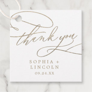 Romantic Gold Calligraphy Hartelijk dank Bedankjes Labels