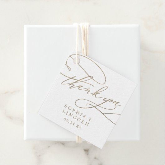 Romantic Gold Calligraphy Hartelijk dank Bedankjes Labels (In situ)