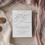 Romantic Gold Calligraphy Hotel Enclosure Kaart<br><div class="desc">Deze romantische goudkalligrafietoestel is perfect voor een eenvoudige bruiloft. Het moderne klassieke ontwerp is voorzien van fancy draden en grillen met prachtige elegante handgeschreven faux champagne Gold folie-typografie. Opmerking: dit ontwerp is niet voorzien van echte gouden folie. Het is een afbeelding van hoge kwaliteit die gemaakt is om op gouden...</div>