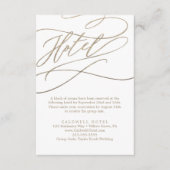 Romantic Gold Calligraphy Hotel Enclosure Kaart (Voorkant)