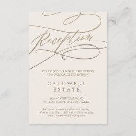 Romantic Gold Calligraphy | ivoorreceptie Informatiekaartje