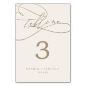 Romantic Gold Calligraphy | Ivory Flourish Kaart (Voorkant)