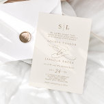 Romantic Gold Calligraphy | Ivory Formal Wedding Kaart<br><div class="desc">Deze romantische goudkalligrafie-ivoorplechtige uitnodiging voor een bruiloft is perfect voor een eenvoudige bruiloft. Het moderne klassieke ontwerp is voorzien van fancy draden en grillen met prachtige elegante handgeschreven faux champagne Gold folie-typografie. Opmerking: dit ontwerp is niet voorzien van echte gouden folie. Het is een afbeelding van hoge kwaliteit die gemaakt...</div>