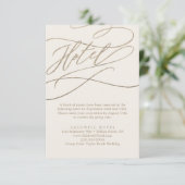 Romantic Gold Calligraphy | Ivory Hotel Informatiekaartje (Staand voorkant)