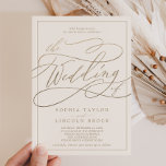 Romantic Gold Calligraphy | Ivory Lijst Weddenscha Kaart<br><div class="desc">Deze romantische goudkalligrafie-uitnodiging voor het lijst van ivoor is perfect voor een eenvoudige bruiloft. Het moderne klassieke ontwerp is voorzien van fancy draden en grillen met een prachtige elegante handgeschreven faux champagne Gold folie-typografie en een formeel lijst. Opmerking: dit ontwerp is niet voorzien van echte gouden folie. Het is een...</div>