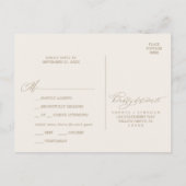 Romantic Gold Calligraphy | Ivory Menu Choice RSVP (Achterkant)
