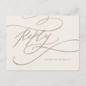 Romantic Gold Calligraphy | Ivory Menu Choice RSVP (Voorkant)