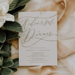 Romantic Gold Calligraphy | Ivory Rehearsal Dinner Kaart<br><div class="desc">Deze romantische goudkalligrafie-ivoorrepetitie is perfect voor een eenvoudige trouwrepetitie. Het moderne klassieke ontwerp is voorzien van fancy draden en grillen met prachtige elegante handgeschreven faux champagne Gold folie-typografie. Opmerking: dit ontwerp is niet voorzien van echte gouden folie. Het is een afbeelding van hoge kwaliteit die gemaakt is om op gouden...</div>