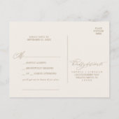 Romantic Gold Calligraphy Ivory Song Request RSVP Uitnodiging Briefkaart (Achterkant)