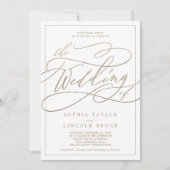 Romantic Gold Calligraphy | Lijst de bruiloft van Kaart (Voorkant)